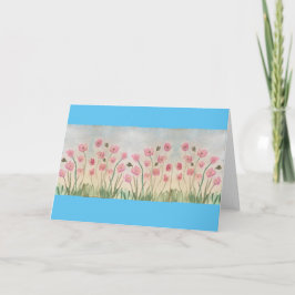 ピンクの花のグリーティングカードデラックス カード