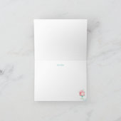 ピンクの花のケーキ ブライダルシャワーの感謝カード サンキューカード (内部)