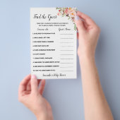 ピンクの花のゲストベビーシャワーゲームカードを見つける チラシ (ハンドル)