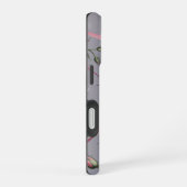 ピンクの花のコケット柄 iPhone 16ケース (右側面)