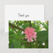ピンクの花のサンキューカード サンキューカード (正面/裏面)