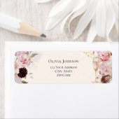 ピンクの花のシャンパンブライダルシャワー ラベル (インサイチュ)