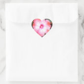 ピンクの花のシール ハートシール (バッグ)