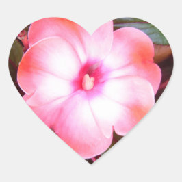 ピンクの花のシール ハートシール