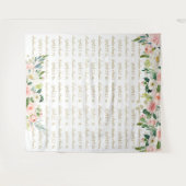 ピンクの花のスイート16ステップ＆リピート背景 タペストリー (正面(横))