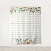 ピンクの花のスイート16ステップ＆リピート背景 タペストリー (正面)