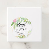 ピンクの花のスクリプトありがとうパーソナライズされたす結婚。 フェイバータグ (インサイチュ)