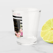 ピンクの花のストライプのなバチェロレッテの金ゴールド ショットグラス (右)