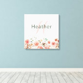 ピンクの花のストレッチキャンバスプリント キャンバスプリント (インサイチュ (ウッドフロア))