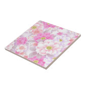 ピンクの花のセラミックタイル タイル (側面)