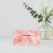 ピンクの花のテーブルナンバー プレイスカード (スタンド正面)