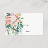 ピンクの花のディスプレイ シャワーの招待状 挿入カード エンクロージャーカード (裏面)