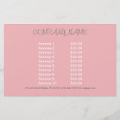 ピンクの花のデイケアアートダンス教師保育 チラシ (裏面)