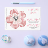 ピンクの花のデイケアアートダンス教師保育 チラシ (シングル)