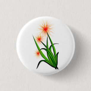 ピンクの花のデザインボタン 缶バッジ