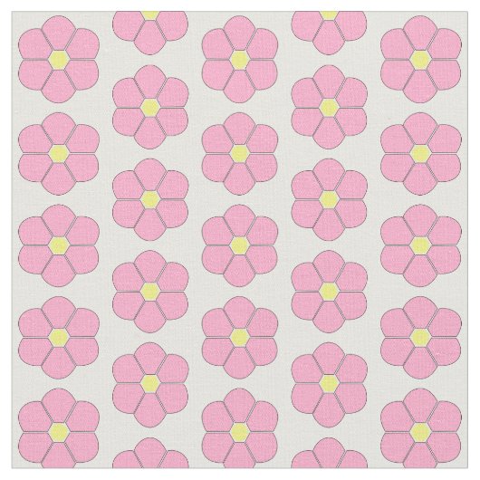ピンクの花のデザイン ファブリック (クローズアップ)