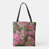 ピンクの花のナチュラル トートバッグ (裏面)
