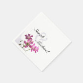 ピンクの花のナプキン スタンダードカクテルナプキン (角)