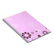 ピンクの花のノートジャーナル ノートブック (右側)