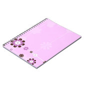ピンクの花のノートジャーナル ノートブック (左側)