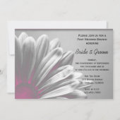 ピンクの花のハイライト 結婚式後ブランチ 招待状 (正面)