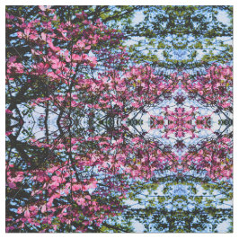 ピンクの花のハナミズキの木の写真 ファブリック