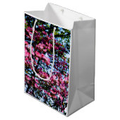 ピンクの花のハナミズキの木の写真 ミディアムペーパーバッグ (正面アングル)