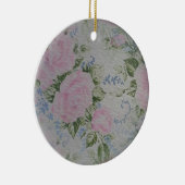 ピンクの花のバラ アンティーク セラミックオーナメント (右)