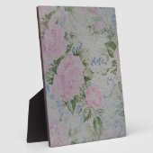 ピンクの花のバラ アンティーク フォトプラーク (側面)