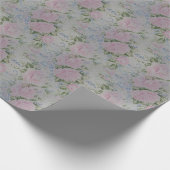 ピンクの花のバラ アンティーク ラッピングペーパー (角)