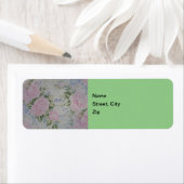 ピンクの花のバラ アンティーク ラベル (インサイチュ)