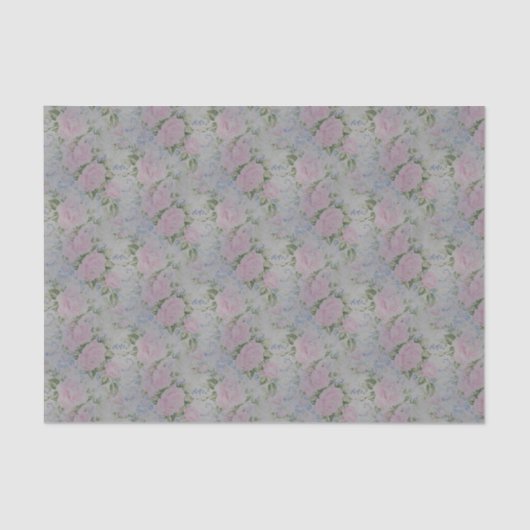 ピンクの花のバラ アンティーク 薄葉紙 (正面)