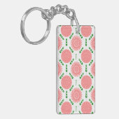 ピンクの花のパターン キーホルダー (正面左)