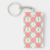 ピンクの花のパターン キーホルダー (正面)