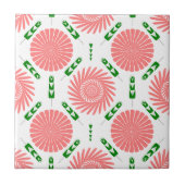 ピンクの花のパターン タイル (正面)