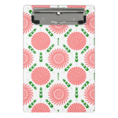 ピンクの花のパターン ミニクリップボード (正面)