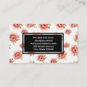 ピンクの花のパターン 名刺 (裏面)