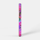 ピンクの花のパターン SAMSUNG GALAXYケース (右側面)