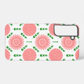  ピンクの花のパターン  SAMSUNG GALAXYケース (裏面横)