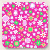 ピンクの花のパワー コースター (正面)