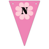 ピンクの花のパワー バンティングフラッグ (第3の旗)