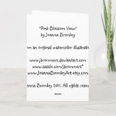 ピンクの花のビューカード カード (裏面)