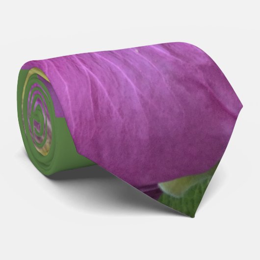 ピンクの花のフォトネクタイ ネクタイ (ロール)