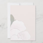 ピンクの花のフラミンゴベビーシャワー 招待状 (裏面)