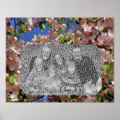 ピンクの花のフレーム自分の写真を作成 ポスター (正面)