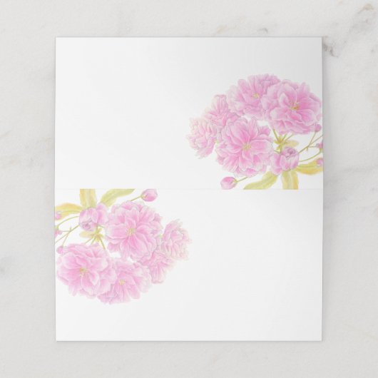ピンクの花のフローラのテント座席表 プレイスカード (外部開封)