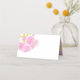ピンクの花のフローラのテント座席表 プレイスカード