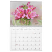 ピンクの花のフローラカレンダー カレンダー (1月 2027)