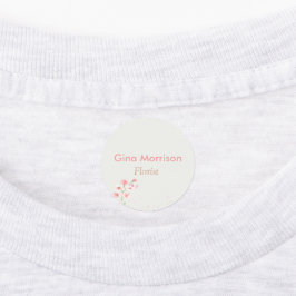 ピンクの花のフローラグレーの従業員 ラベル