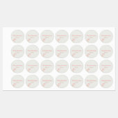 ピンクの花のフローラグレーの従業員 ラベル (シート)